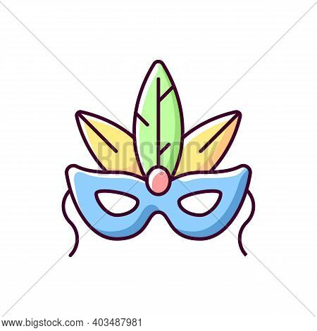 Masks Rgb Color Icon. Carnival Dressing. Costume For Masquerade. Fantasy Orante Face Mask. Brazilian