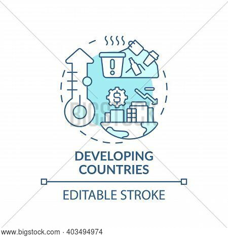 Developing Countries Concept Icon. Negative Invironment Impact Idea Thin Line Illustration. Ethical 