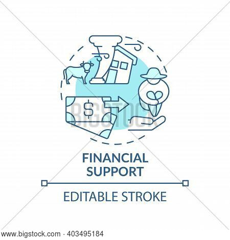 Financial Support Of Ecology Initiative Concept Icon. Ethical Banking Idea Thin Line Illustration. P