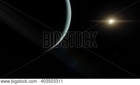 Planets And Galaxy, Science Fiction Illustration. Beauty Of Deep Space. Billions Of Galaxy In The Un