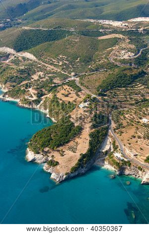 Vista aerea sull'isola di Zante Grecia