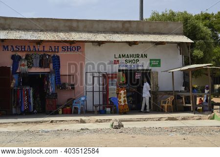 Mombasa - Kenya, Africa: January 21, 2018: Small Slums Of Mombasa. Traveling To Mombasa. Kenya, Afri