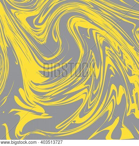 Trendy Colors Of 2021 Year Ultimate Gray And Illuminating Yellow Marble Texture Background. Liquid E