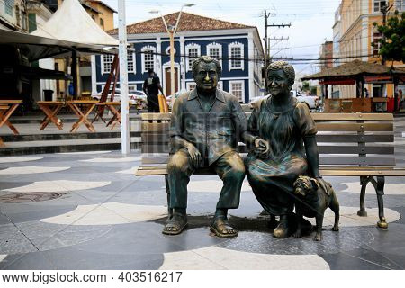 Sculpture Of Jorge Amado And Zelia Gattai