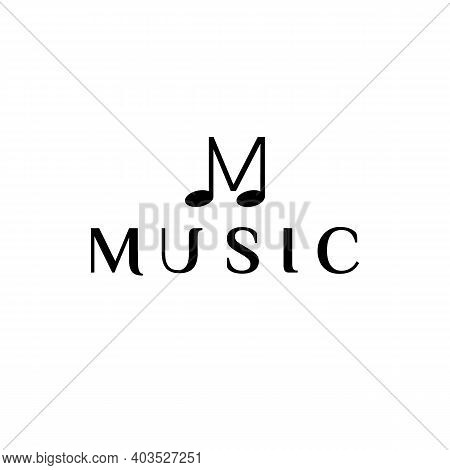 Letter M, Music Letter Logo Design Vector Illustration