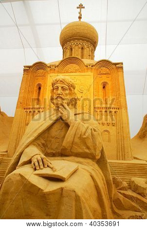 ประติมากรรมทรายของศาสนจักรออร์โธดอกซ์รัสเซีย มอสโก