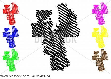 Lake County, Montana (u.s. County, United States Of America, Usa, U.s., Us) Map Vector Illustration,