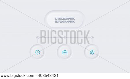 Neumorphic Elements For Infographic. Template For Diagram, Graph, Presentation And Chart. Skeuomorph