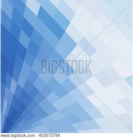 Mosaic With Bright Blue Squares On A White Background