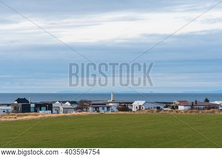 View Over Buildings In Town Of Seltjarnarnes A Part Of City Of Reykjavik