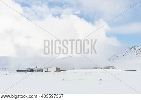 Reykjavik Iceland - March 21. 2020: The Geothermal Power Plant In Hellisheidi In Iceland