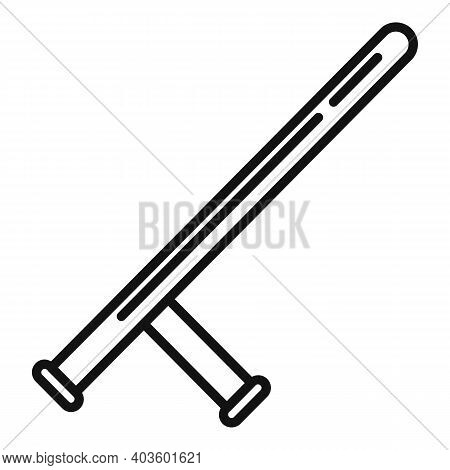 Policeman Baton Icon. Outline Policeman Baton Vector Icon For Web Design Isolated On White Backgroun