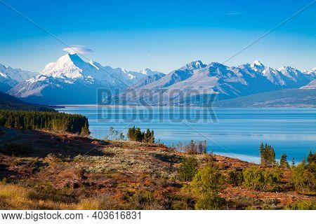 Aoraki Mount Cook And Lake Tekapo. Famous Places On The South Island Of New Zealand