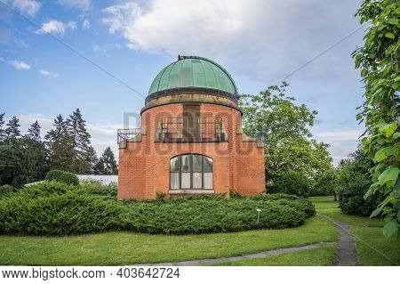 Old Historic Building Of Observatory Within Ondrejov Astronomy Institute. Deep Space Telescope Obser