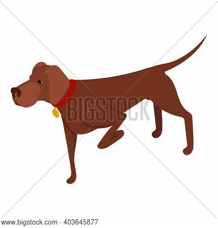Hunting Dog Icon. Isometric Of Hunting Dog Vector Icon For Web Design Isolated On White Background