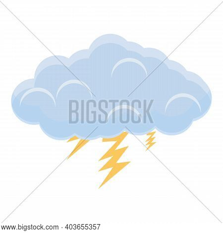 Thundercloud Icon. Cartoon Of Thundercloud Vector Icon For Web Design Isolated On White Background