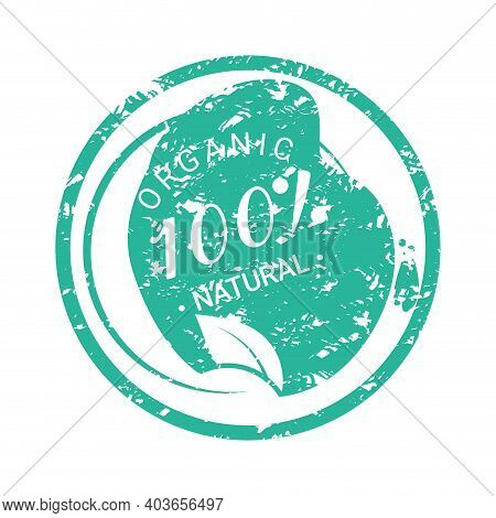 Organic Natural Stamp For Guarantee Eco Warranty. Eco Stamp Imprint, Guarantee Seal Distressed Print