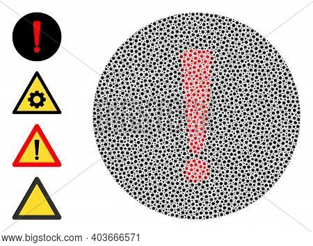 Vector Danger Exclamation Icon Coronavirus Mosaic. Danger Exclamation Mosaic Is Shaped From Tiny Cor