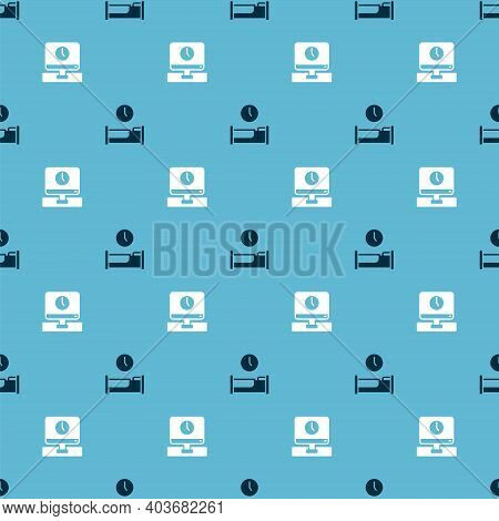 Set Time To Sleep And Monitor Time On Seamless Pattern. Vector