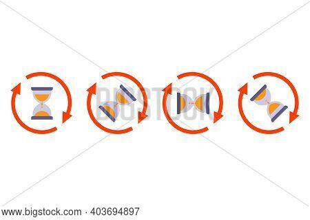 Flip Hourglass Icon On White Background. Flat Vector Illustration