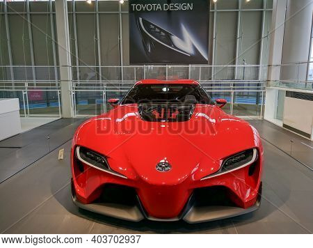 Tokyo, Japan - April 3, 2018: Toyota Mega Web Exhibition Center On Odaiba Island, Tokyo. New Models 