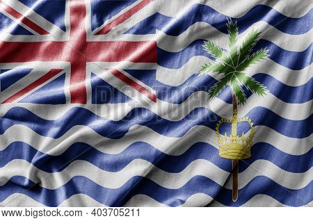 Waving Detailed National Country Flag Of British Indian Ocean Territory