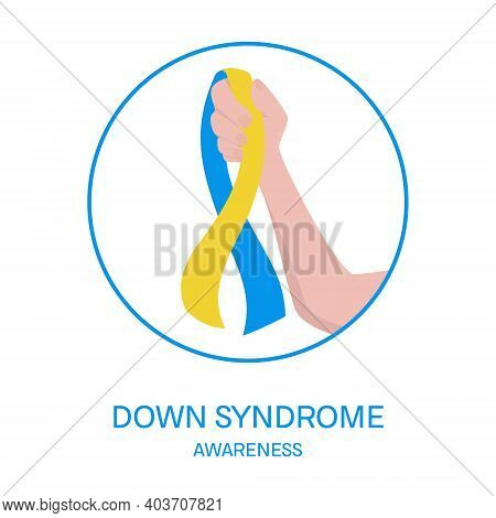 Down Syndrome Awareness Ribbon In Hand Medical Illustration