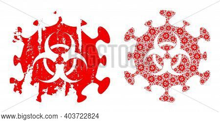 Vector Biohazard Coronavirus Collage Is Designed With Repeating Recursive Biohazard Coronavirus Item