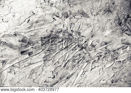 Old Gray Concrete Wall. Concrete Texture, Closeup. Background Texture Of Modern Gray Concrete Wall. 