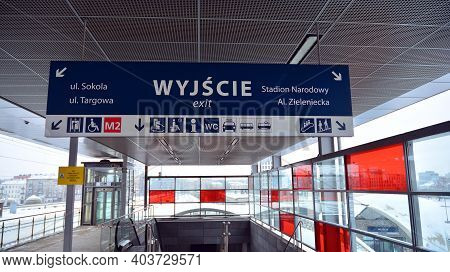 Warsaw, Poland. 17 January 2021. Warszawa Stadion Is A Railway Station, Located In The District Of P
