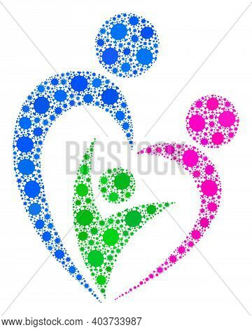 Raster Familty Care Coronavirus Mosaic Icon Constructed For Doctor Wallpapers. Familty Care Mosaic I