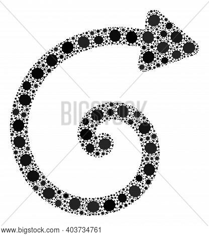 Raster Spiral Arrow Covid Mosaic Icon Created For Doctor Advertisement. Spiral Arrow Mosaic Is Creat