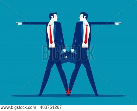 Business Team And Partner Go Different Way