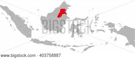 Kalimantan Utara Province Isolated On Indonesia Map. Gray Background. Business Concepts And Backgrou