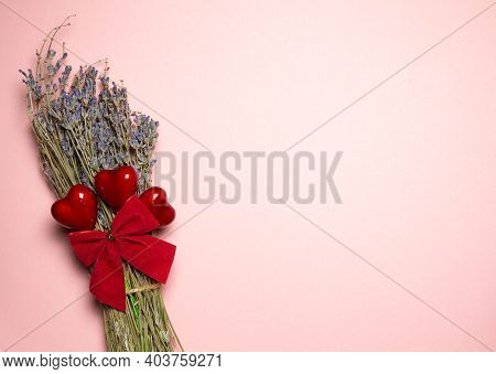 Mockup For Text. Valentines Day. Love Concept. Pink Background. Style.