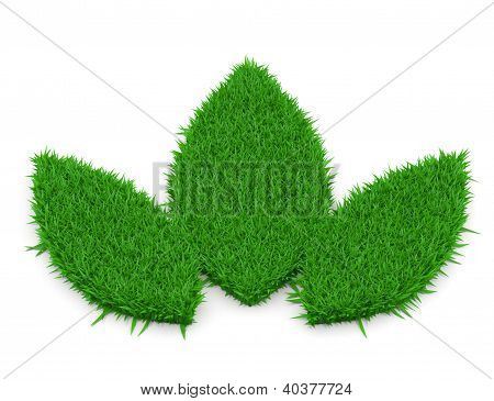 Concetto di eco. Foglia verde. 3D Icon isolata On White