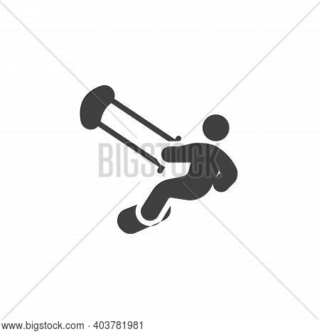 Winter Snowkiting Vector Icon. Filled Flat Sign For Mobile Concept And Web Design. Winter Snowboardi