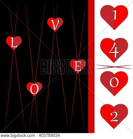 Valentines Day 14 February. Vector Illustration. Romantic Wedding Design For Flyers, Banners.
