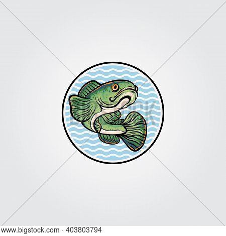 Channa Snakehead Fish Mascot Logo Vector Symbol Illustration Design