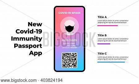 Covid-19 Vaccine Immunity Mobile App Passport. Vector Infographic. Coronavirus Presentation Slide Te