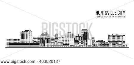 Cityscape Building Abstract Simple shape and modern style art Vector design - huntsville city