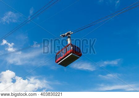 Cable Car On Ropeway Leading To A Top Of Tahtali Mountain In Antalya Province, Turkey