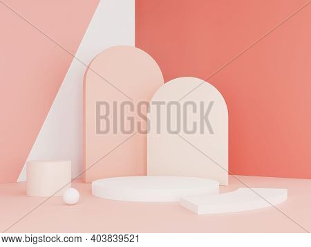 Empty Minimal Podium Empty Presentation. 3d Rendering