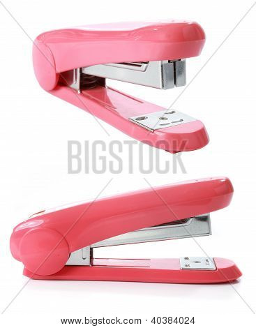 The Pink Stapler Isolated Over White