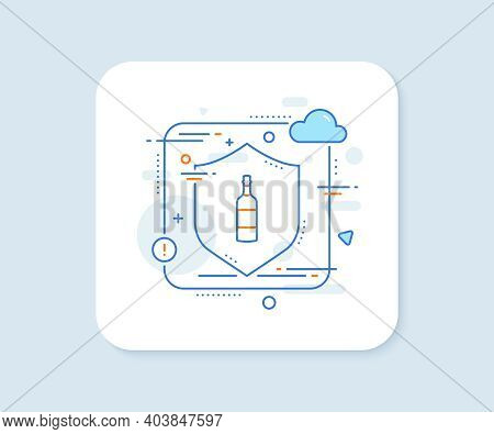 Brandy Bottle Line Icon. Abstract Vector Button. Whiskey Or Scotch Alcohol Sign. Brandy Bottle Line 