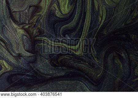 Abstract Green And Deep Blue Shimmer Background.make Up Concept.beautiful Stains Of Liquid Nail Laqu