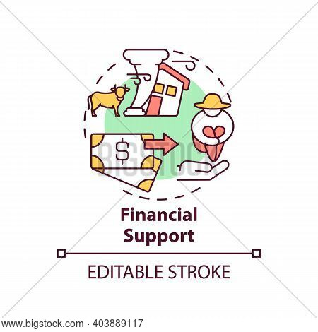 Financial Support Of Ecology Initiative Concept Icon. Ethical Banking Idea Thin Line Illustration. C