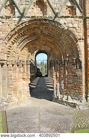 Arch In The Remains Of Jedburgh Abbey, Scotland