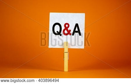 Questions And Answers Symbol. White Paper. Words 'q And A, Questions And Answers'. Beautiful Orange 