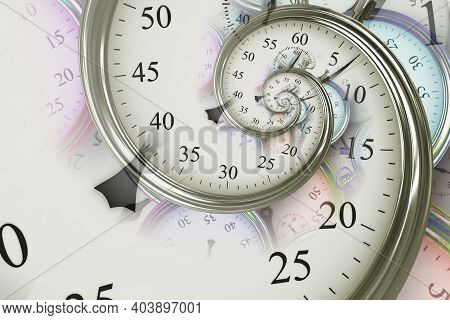 Droste Effect Background. Abstract Design For Concepts Related To Time, Deadline And Business.